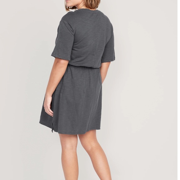 NWT OLD NAVY Waist-Defined Slub-Knit Mini Dress Color: Panther - Picture 6 of 10